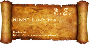 Mikó Euzébia névjegykártya